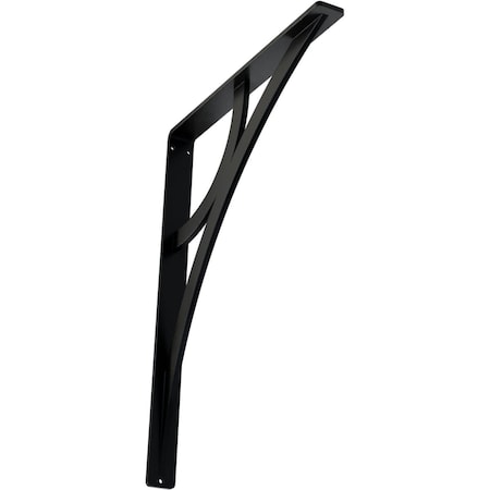 Ekena Millwork Galveston Wrought Iron Bracket, (Single center brace), Powder Coated Black 1 1/2"W x 12"D x 15"H BKTM01X12X15SGL